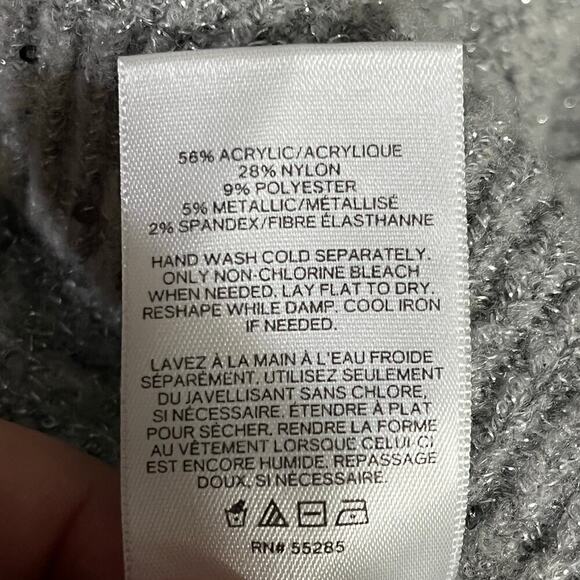 Express Womens Silver Shimmer Sweater Size XS - Picture 6 of 11